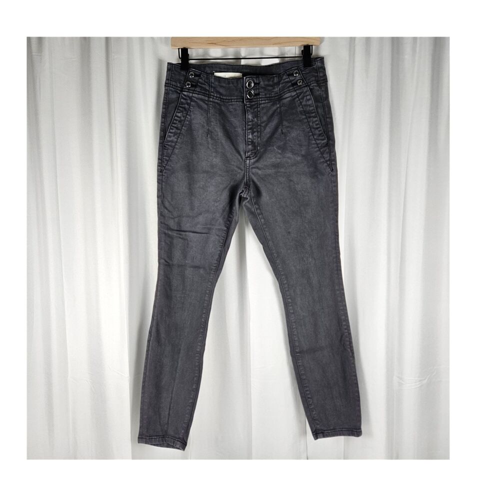 Pilcro Anthropologie High Rise Skinny Dark Wash Gray Denim Jeans Size 28